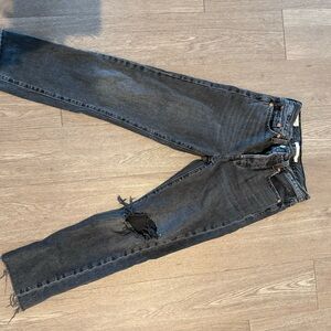 Distressed Black Denim Jeans
